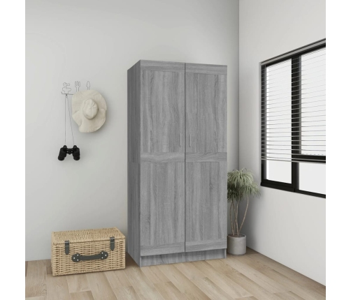 Armario de madera contrachapada gris Sonoma 82,5x51,5x180 cm