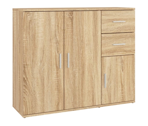 Aparador de madera contrachapada roble Sonoma 91x29,5x75 cm