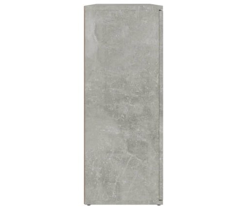 Aparador de madera contrachapada gris hormigón 91x29,5x75 cm