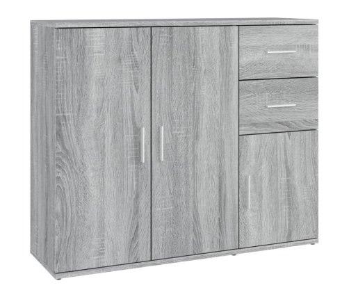 Aparador de madera contrachapada gris Sonoma 91x29,5x75 cm