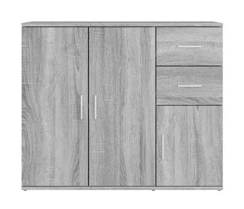 Aparador de madera contrachapada gris Sonoma 91x29,5x75 cm