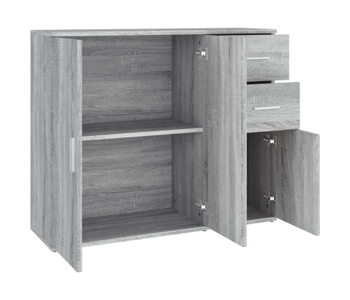 Aparador de madera contrachapada gris Sonoma 91x29,5x75 cm