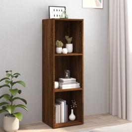 Estantería/mueble TV contrachapada roble marrón 36x30x114 cm