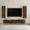 Muebles TV de pared 2 uds color roble ahumado 30,5x30x110 cm