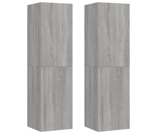 Muebles para TV de pared 2 uds gris Sonoma 30,5x30x110 cm