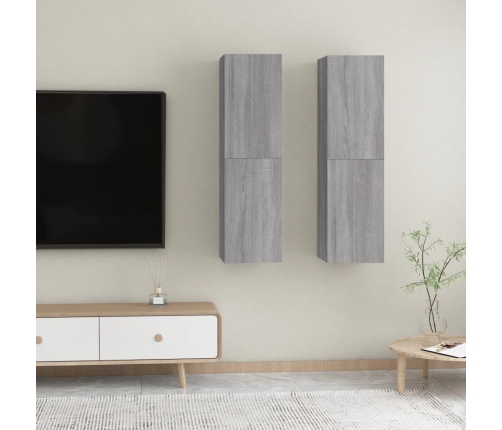 Muebles para TV de pared 2 uds gris Sonoma 30,5x30x110 cm