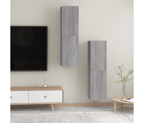 Muebles para TV de pared 2 uds gris Sonoma 30,5x30x110 cm