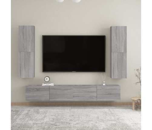 Muebles para TV de pared 2 uds gris Sonoma 30,5x30x110 cm