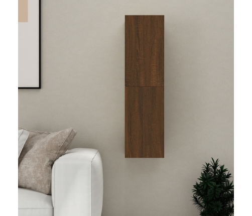 Mueble para TV de pared color roble marrón 30,5x30x110 cm