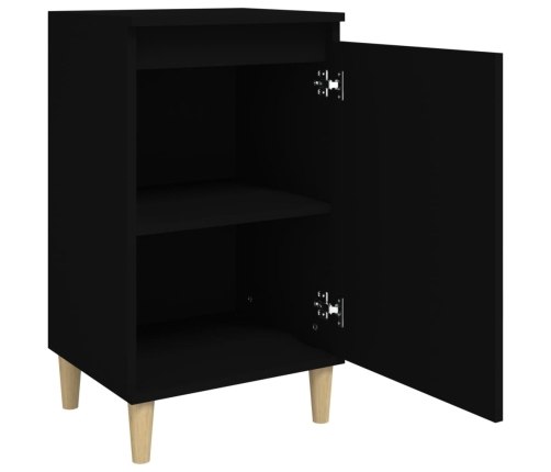 Mesitas de noche 2 uds madera contrachapada negro 40x35x70 cm