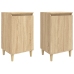 Mesitas de noche 2 uds madera contrachapada roble 40x35x70 cm