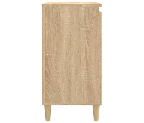 Mesitas de noche 2 uds madera contrachapada roble 40x35x70 cm