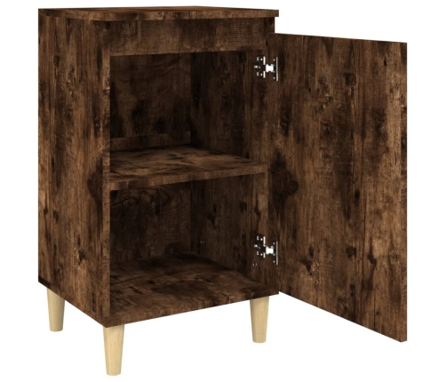 vidaXL Mesita de noche madera contrachapada roble ahumado 40x35x70 cm