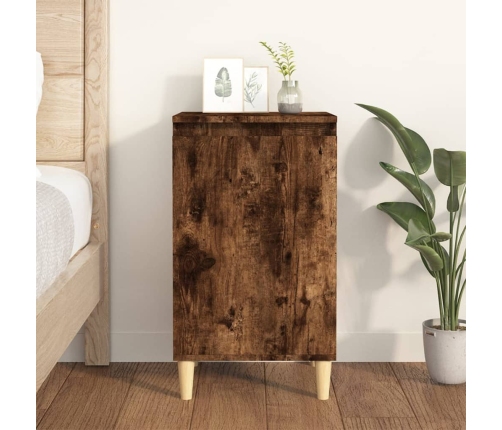 vidaXL Mesita de noche madera contrachapada roble ahumado 40x35x70 cm