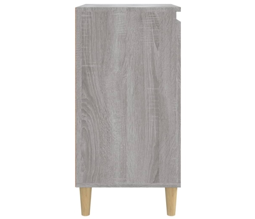 Mesitas de noche 2 uds madera contrachapada gris 40x35x70 cm