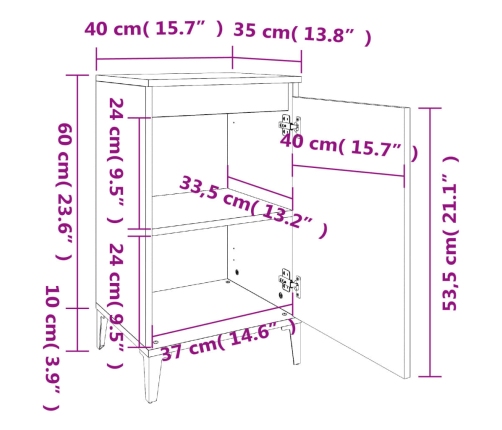 vidaXL Mesita de noche madera contrachapada blanca 40x35x70 cm