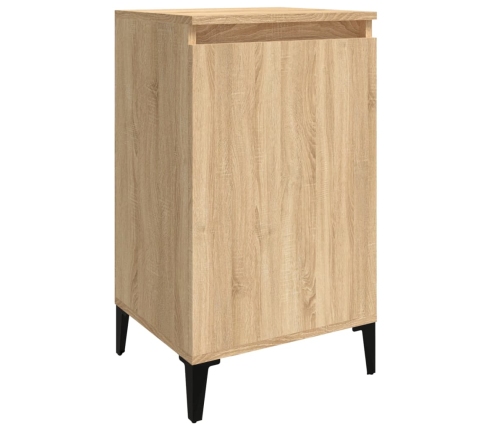 vidaXL Mesitas de noche 2 uds madera contrachapada roble 40x35x70 cm