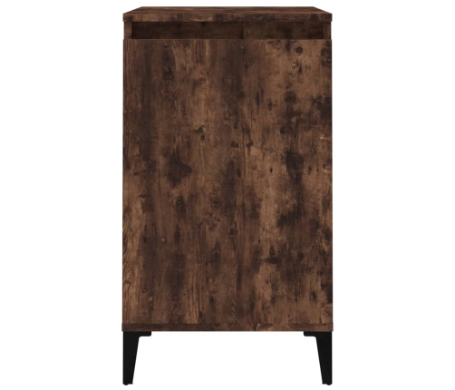 Mesitas noche 2 uds madera contrachapada roble humo 40x35x70 cm