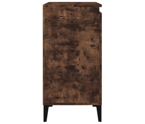 Mesitas noche 2 uds madera contrachapada roble humo 40x35x70 cm