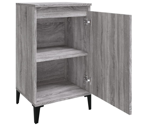 Mesitas de noche 2 uds madera contrachapada gris 40x35x70 cm