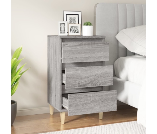 vidaXL Mesita de noche madera contrachapada gris Sonoma 40x35x70 cm