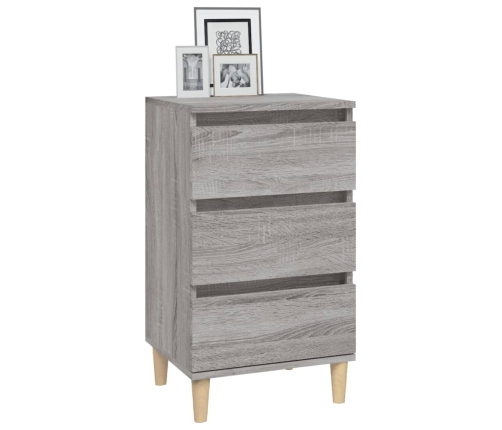 vidaXL Mesita de noche madera contrachapada gris Sonoma 40x35x70 cm