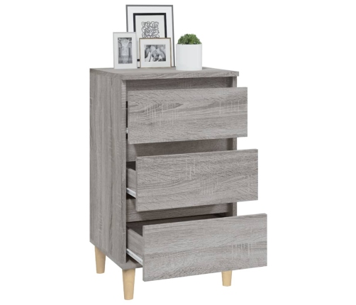 vidaXL Mesita de noche madera contrachapada gris Sonoma 40x35x70 cm