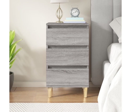 vidaXL Mesita de noche madera contrachapada gris Sonoma 40x35x70 cm