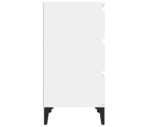 vidaXL Mesita de noche madera contrachapada blanco brillo 40x35x70 cm