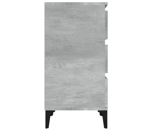 vidaXL Mesita de noche madera contrachapada gris hormigón 40x35x70 cm