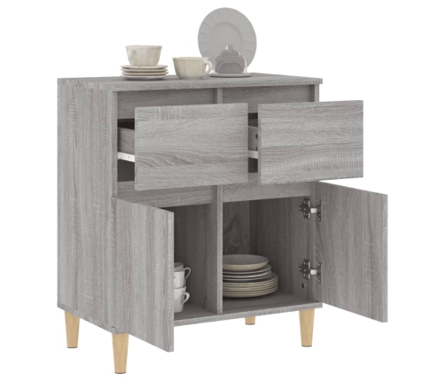 Aparador de madera contrachapada gris Sonoma 60x35x70 cm