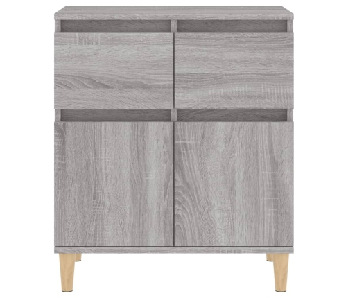 Aparador de madera contrachapada gris Sonoma 60x35x70 cm