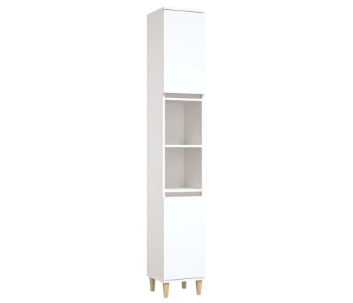 Armario de baño madera contrachapada blanco 30x30x190 cm