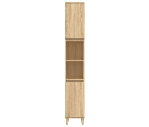 Armario de baño madera contrachapada roble Sonoma 30x30x190 cm