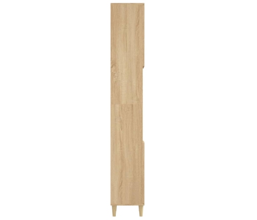 Armario de baño madera contrachapada roble Sonoma 30x30x190 cm