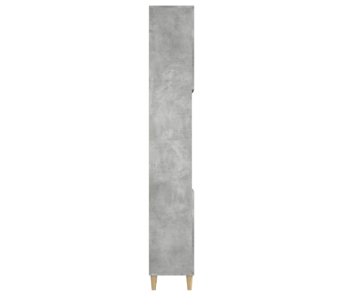 Armario de baño madera contrachapada gris hormigón 30x30x190 cm