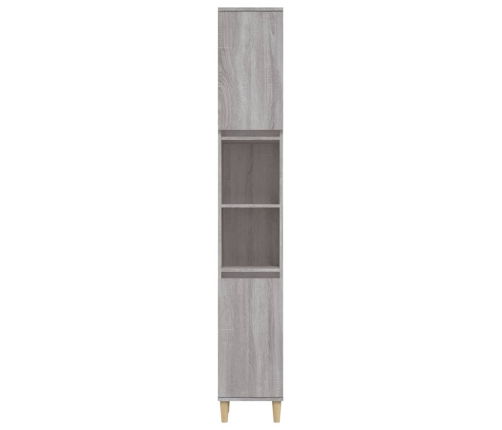 Armario de baño madera contrachapada gris Sonoma 30x30x190 cm