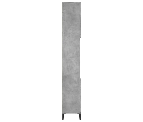 Armario de baño madera contrachapada gris hormigón 30x30x190 cm