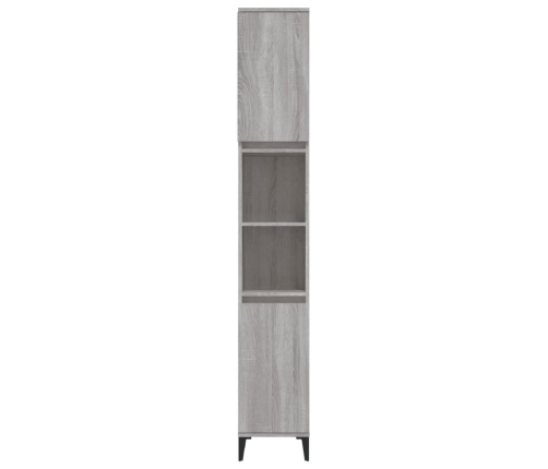 Armario de baño madera contrachapada gris Sonoma 30x30x190 cm