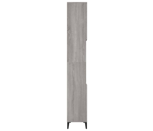 Armario de baño madera contrachapada gris Sonoma 30x30x190 cm