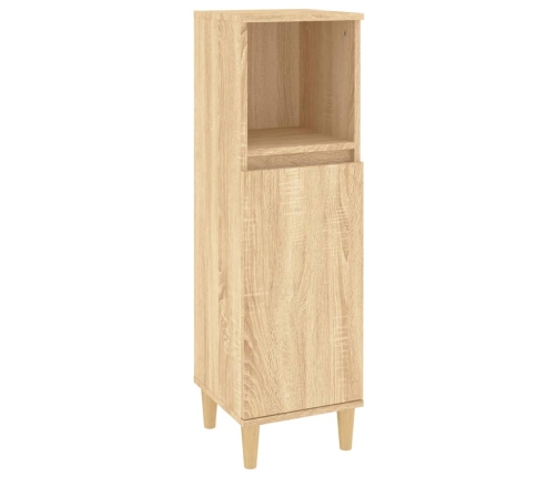 Armario de baño madera contrachapada roble Sonoma 30x30x100 cm