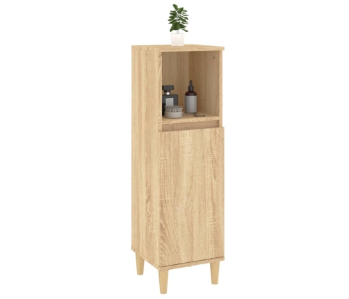 Armario de baño madera contrachapada roble Sonoma 30x30x100 cm