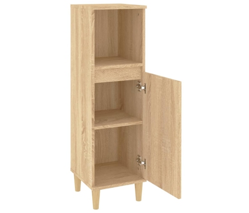 Armario de baño madera contrachapada roble Sonoma 30x30x100 cm