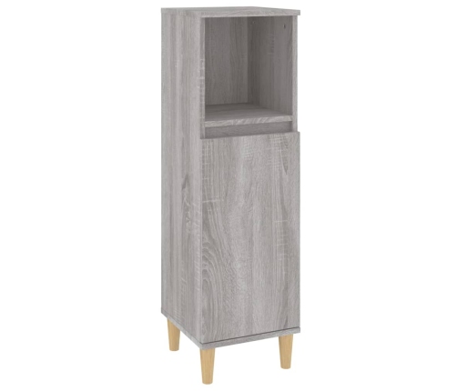 Armario de baño madera contrachapada gris Sonoma 30x30x100 cm