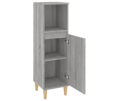 Armario de baño madera contrachapada gris Sonoma 30x30x100 cm