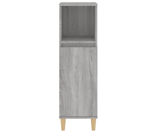 Armario de baño madera contrachapada gris Sonoma 30x30x100 cm