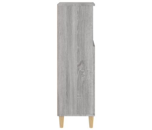 Armario de baño madera contrachapada gris Sonoma 30x30x100 cm