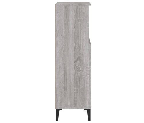 Armario de baño madera contrachapada gris Sonoma 30x30x100 cm