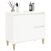 Armario de baño madera contrachapada blanco 65x33x60 cm