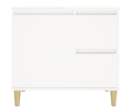 Armario de baño madera contrachapada blanco 65x33x60 cm